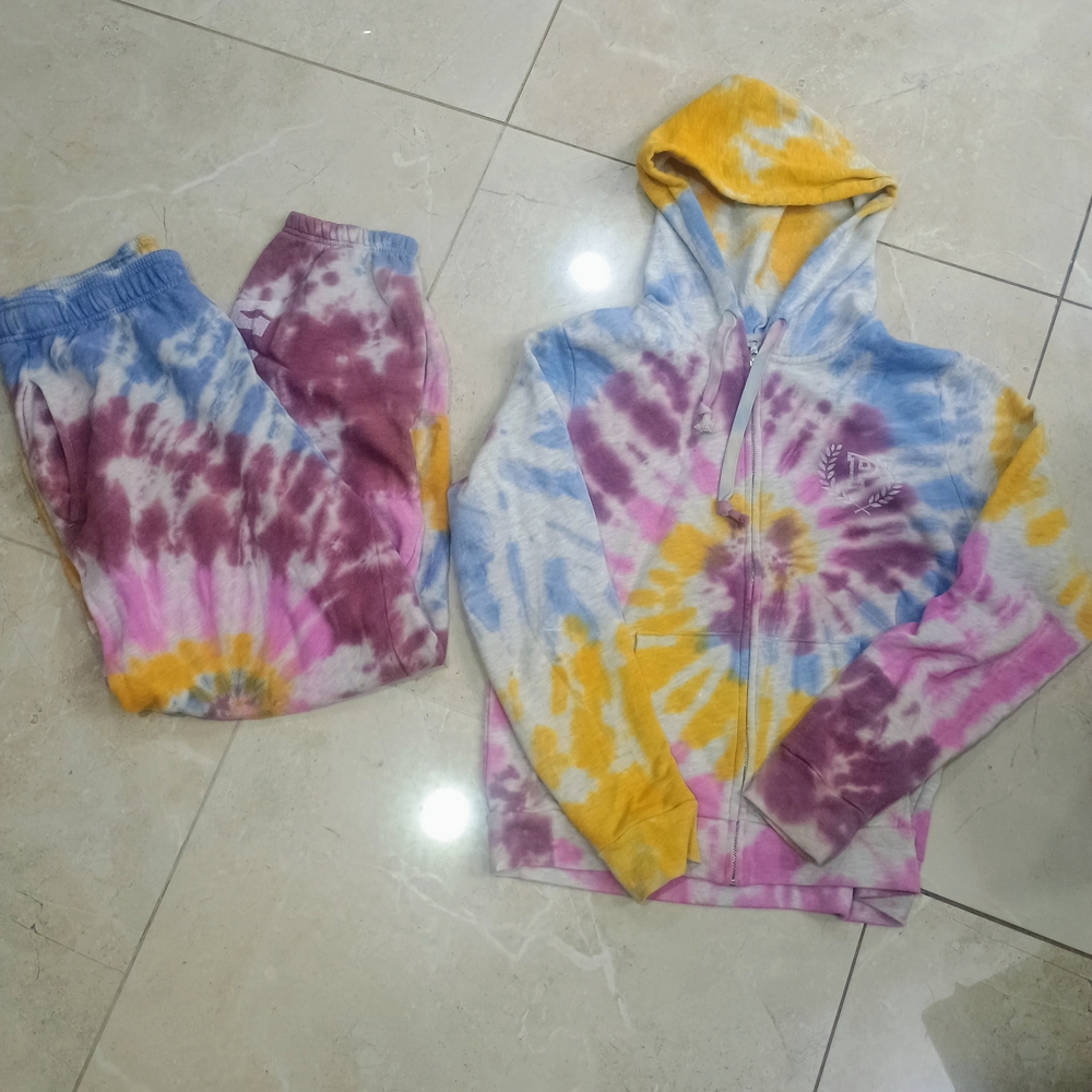 PINK Victoria's Secret Tie-Dye Track Pants & Hoodie Set
